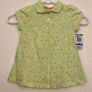 NWT Greendog top, size 24 months, green with floral print